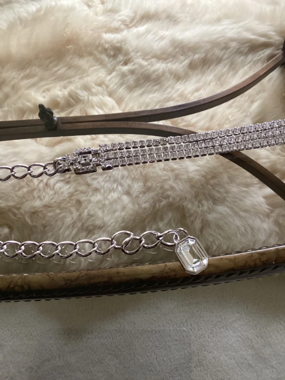 Stunning 3 Row Rare Crystal Vintage St. John Belt